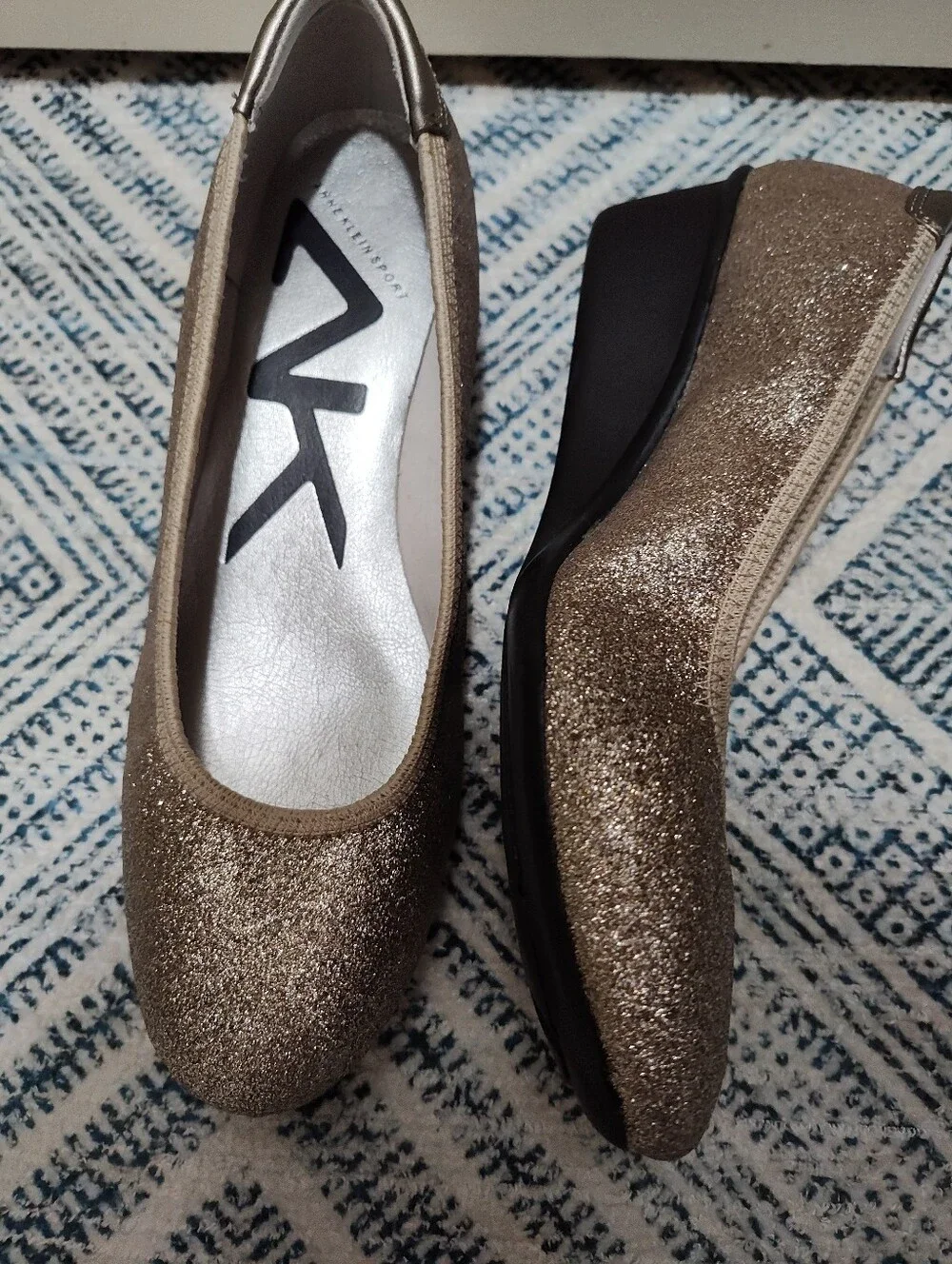 Anne Klein Sport Glitter Ballet Wedge - Bronze